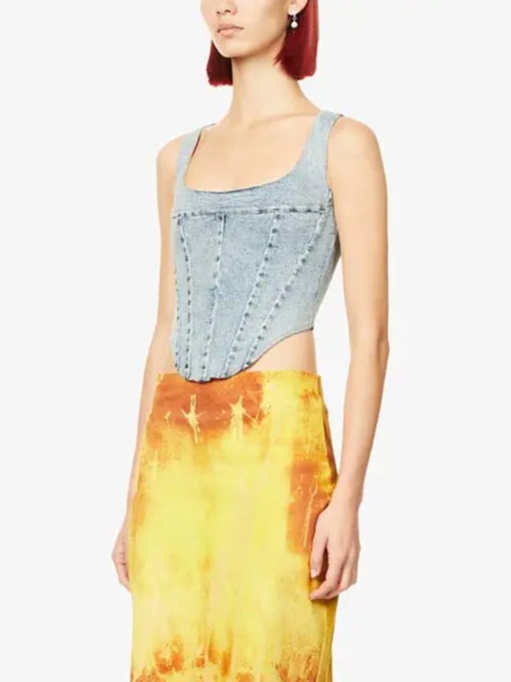 Miaou campbell panelled cotton-blend corset top - Picture 4 of 4